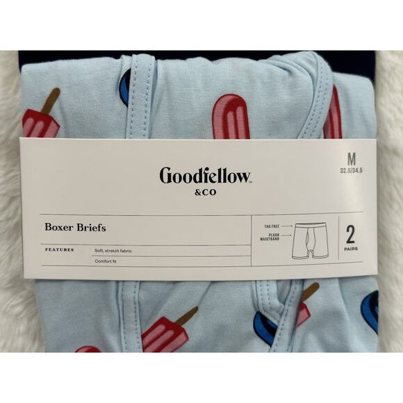 Goodfellow & Co 2 pack Men’s Underwear Boxer Briefs size M Blue Popsicles NEW - Picture 2 of 4